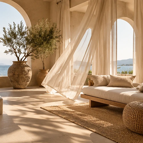 Espacio de interiorismo elegante en tonos naturales
